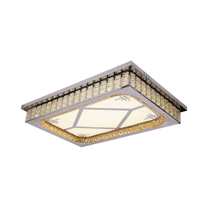 Modern LED Ceiling Light with Clear Crystal Shade for Living Room