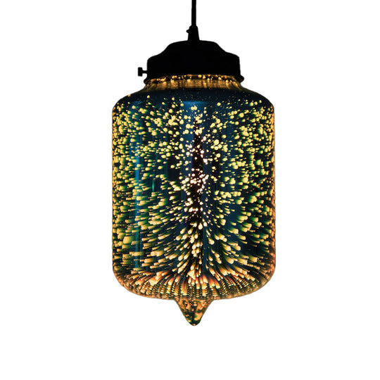 Modernist 1-Light 3D Glass Geometry Pendant For Living Room