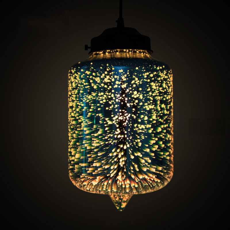 Modernist 1-Light 3D Glass Geometry Pendant For Living Room