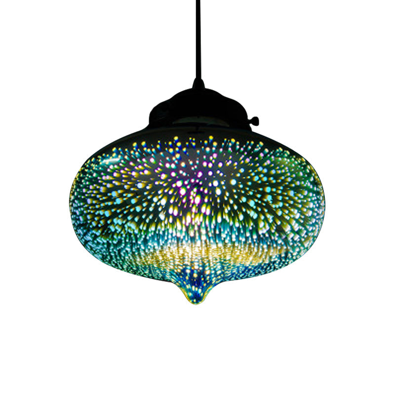 Modernist 1-Light 3D Glass Geometry Pendant For Living Room Multi-Color / D