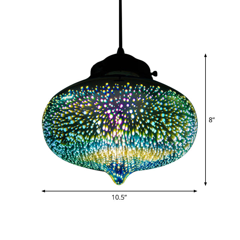 Modernist 1-Light 3D Glass Geometry Pendant For Living Room