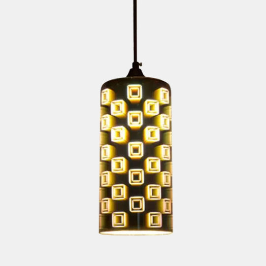 Modernist 1-Light 3D Glass Geometry Pendant For Living Room