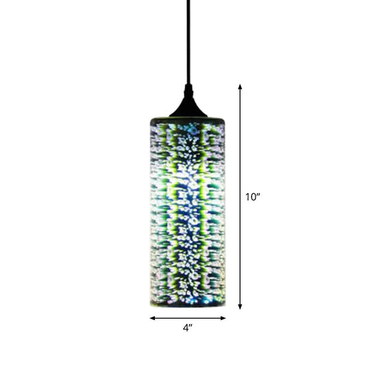 Modernist 1-Light 3D Glass Geometry Pendant For Living Room