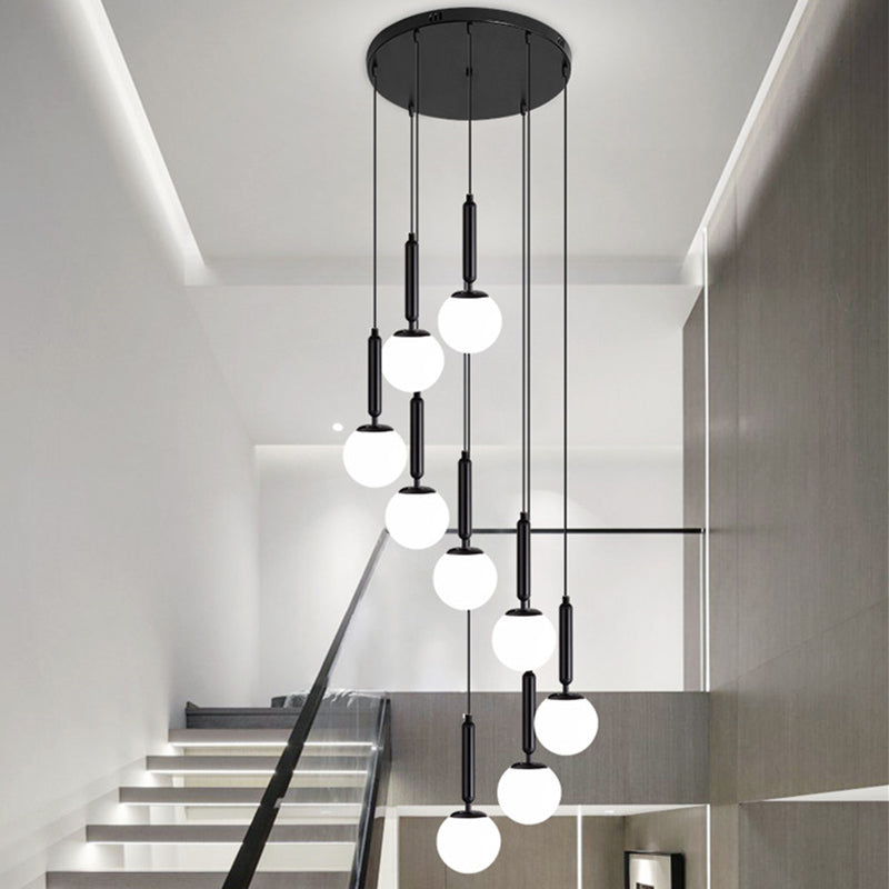 Opal Glass Hanging Light: Sleek & Stylish Suspension Lighting For Stairs