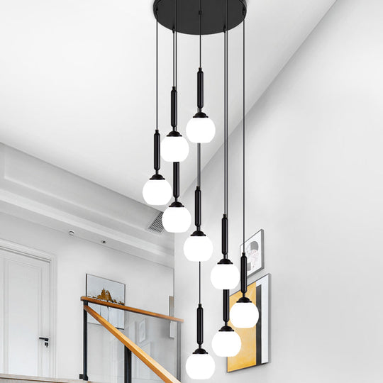 Opal Glass Hanging Light: Sleek & Stylish Suspension Lighting For Stairs