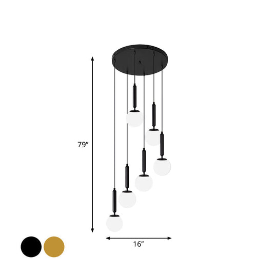 Marta - Opal Opal Glass Global Multiple Hanging Light Simplicity Suspension Lighting for Stairs