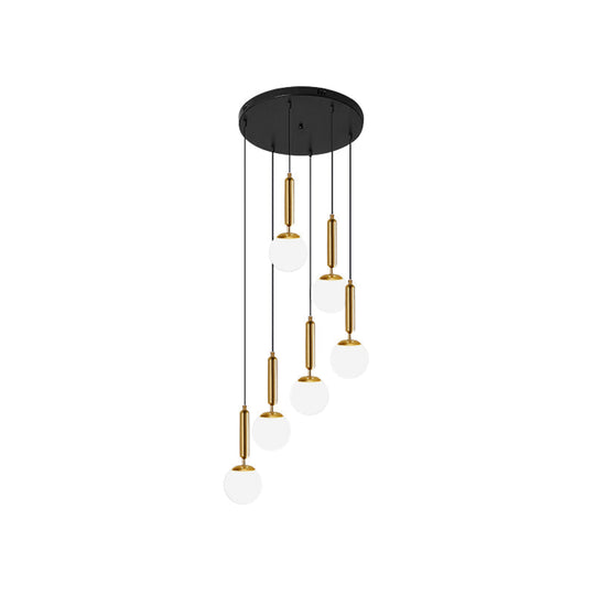Marta - Opal Opal Glass Global Multiple Hanging Light Simplicity Suspension Lighting for Stairs