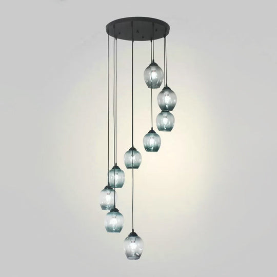 Modern Black Multi-Light Pendant Ceiling Lamp with Glass Shades
