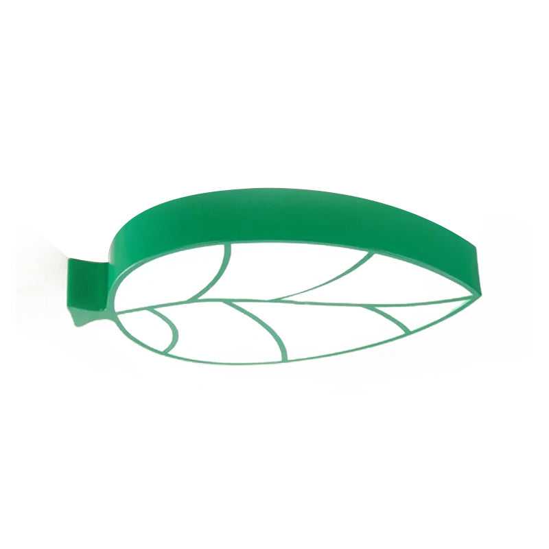 Kid's Leaf LED Ceiling Lamp - Cartoon Acrylic Metal Flush Mount Light