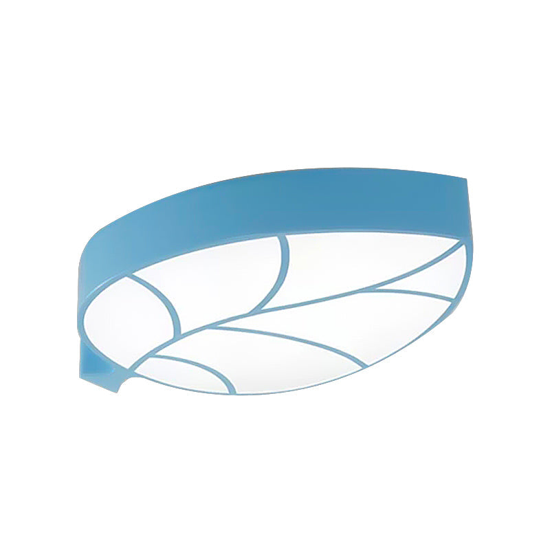 Kid's Leaf LED Ceiling Lamp - Cartoon Acrylic Metal Flush Mount Light