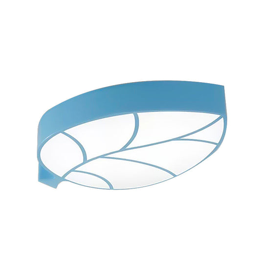 Kid's Leaf LED Ceiling Lamp - Cartoon Acrylic Metal Flush Mount Light