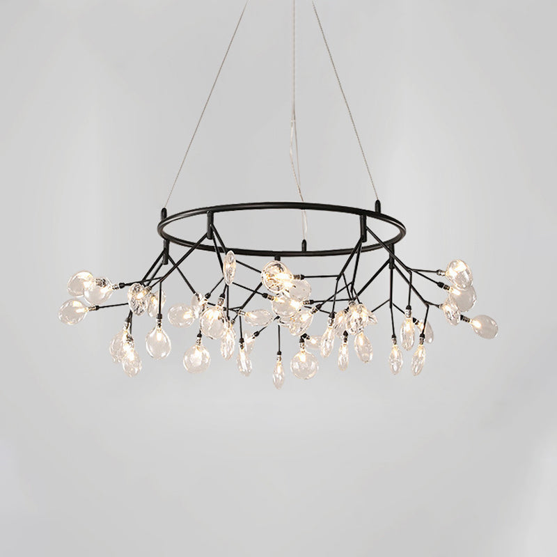 Modern Ring Led Dining Room Chandelier 45 / Black