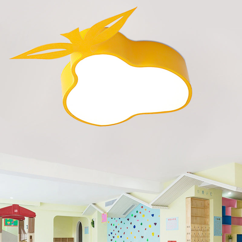Cartoon Yellow LED Flush Mount Ceiling Light for Game Room & Bedroom