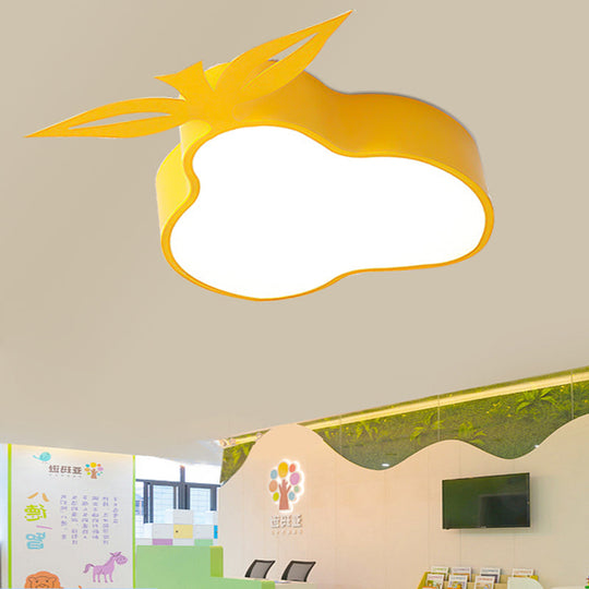 Cartoon Yellow LED Flush Mount Ceiling Light for Game Room & Bedroom