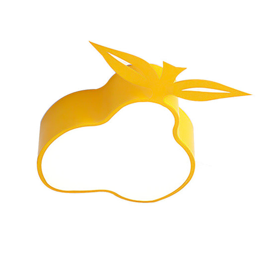 Cartoon Yellow LED Flush Mount Ceiling Light for Game Room & Bedroom