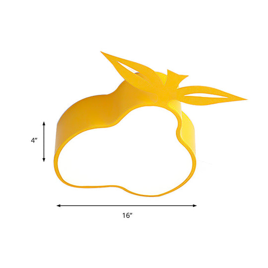 Cartoon Yellow LED Flush Mount Ceiling Light for Game Room & Bedroom