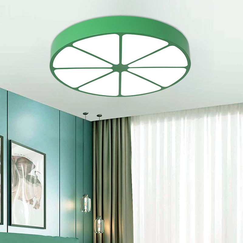 Modern Lemon Flat Ceiling Light For Kindergarten Classrooms Green / 18