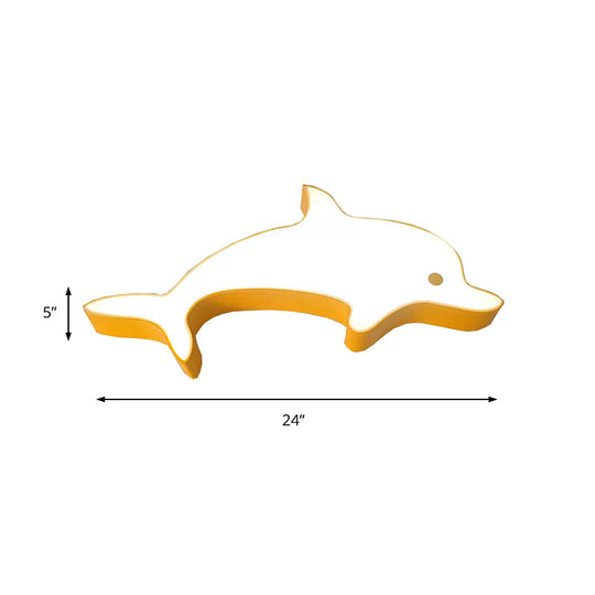 Dolphin LED Flush Mount Light - Perfect for Child's Bedroom Ceiling