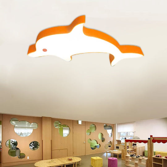 Dolphin LED Flush Mount Light - Perfect for Child's Bedroom Ceiling