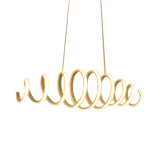 Spring Acrylic Led Drop Pendant Ceiling Light - Modernism Design 27.5/39 Wide White Hanging Fixture