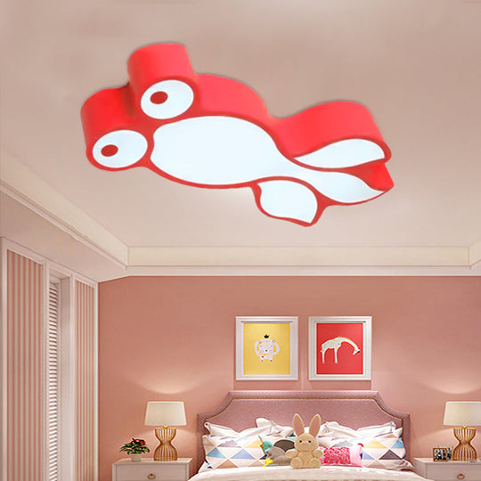 Adorable Little Goldfish Ceiling Light: Acrylic LED Flush Mount for Kids' Bedrooms