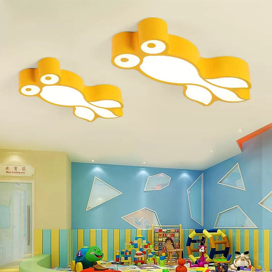 Adorable Little Goldfish Ceiling Light: Acrylic LED Flush Mount for Kids' Bedrooms