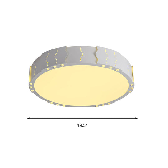 Modern Acrylic LED Flush Ceiling Light - White Square/Round Design for Living Room with Warm/White Lighting