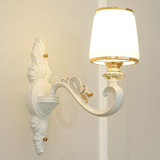 Sleek Gold Conical Pendant Light With Opaline Glass Chandelier - Elegant Simplicity Curved Arm 1 /