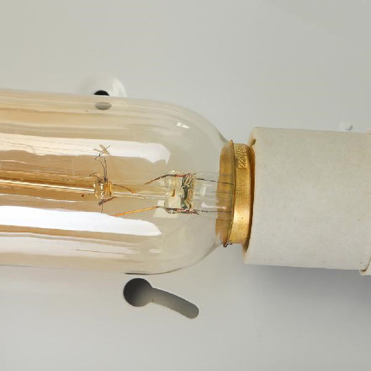 Tiffany Style Bedroom Ceiling Light 12"/16"/19.5" W Dome Shade Flush Mount with Red Jewel Decoration