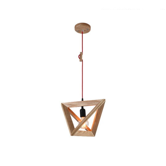 Modern Geometric Wooden Pendant Light For Dining Room