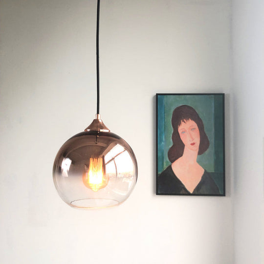 Suspension élégante à 1 tête avec abat-jour en verre à dégradé global pour kit d'éclairage de suspension de salle à manger