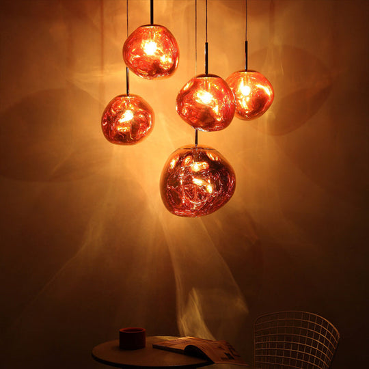 Lava Orb Pendant Light: Modern Glass Fixture for Dining Room Suspension