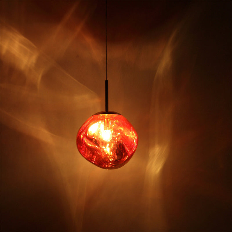 Lava Orb Pendant Light: Modern Glass Fixture for Dining Room Suspension