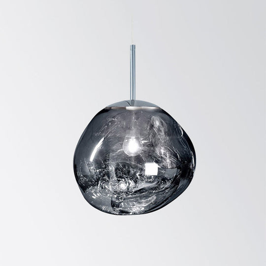 Lava Orb Pendant Light: Modern Glass Fixture for Dining Room Suspension