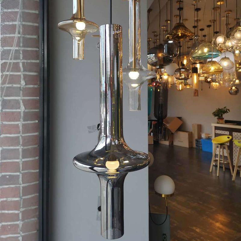 Modern Glass Pendant Light for Dining Room - 1-Light Hanging Lamp