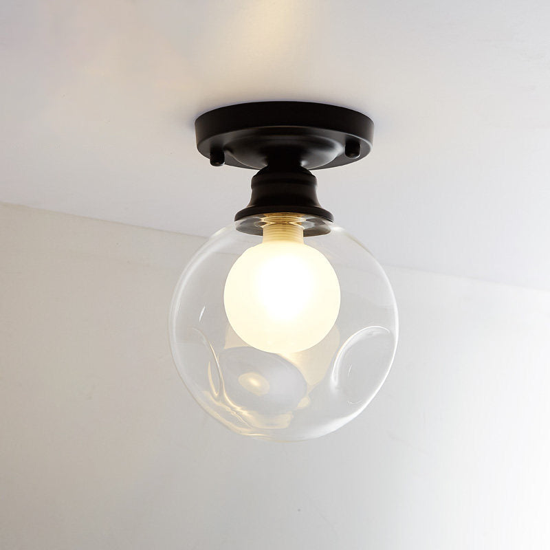 Luminaire encastré noir moderne avec abat-jour double en verre à 1 ampoule - Idéal pour les couloirs