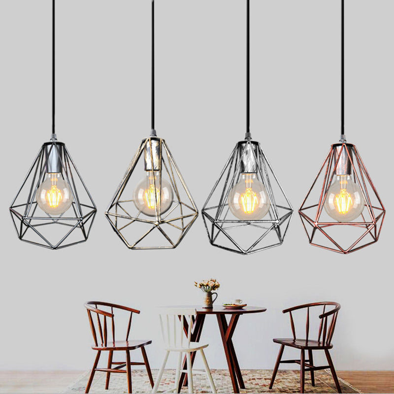 Wire Cage Pendant Light in Black/Copper/Gold | Ideal for Living Room Lighting