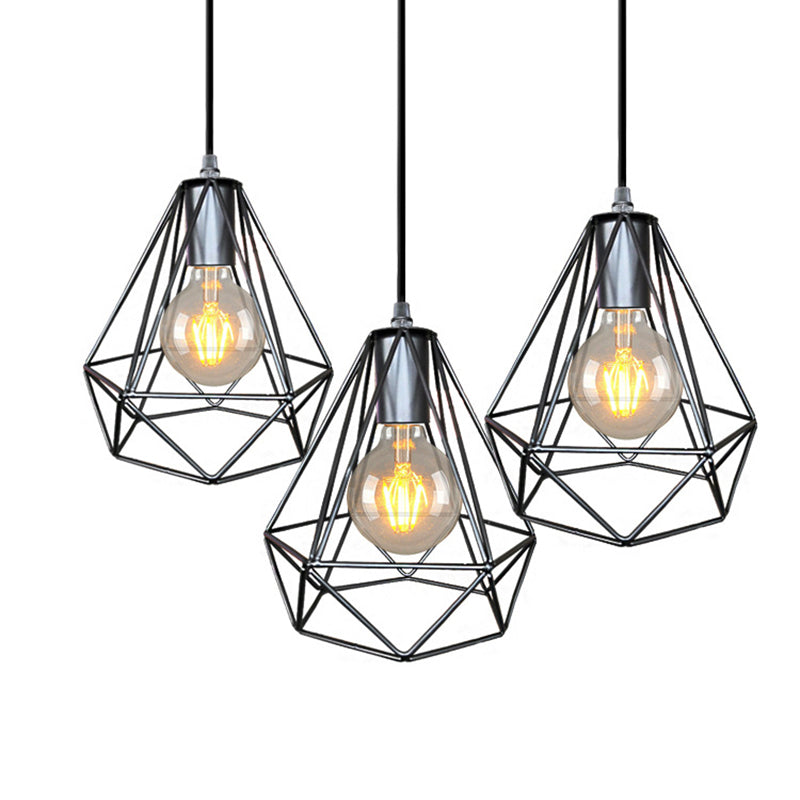 Wire Cage Pendant Light in Black/Copper/Gold | Ideal for Living Room Lighting