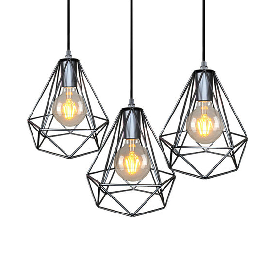 Wire Cage Pendant Light in Black/Copper/Gold | Ideal for Living Room Lighting