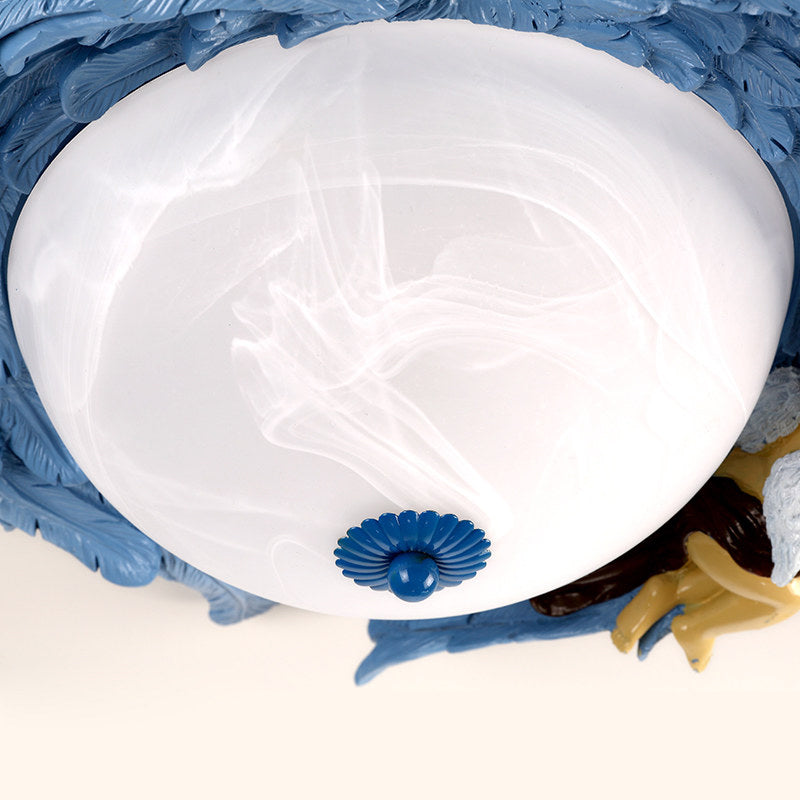 Angel Child Resin Wing Flush Mount Ceiling Lamp - Perfect for Romantic Bedroom Lighting