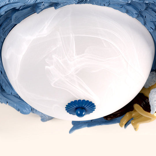 Angel Child Resin Wing Flush Mount Ceiling Lamp - Perfect for Romantic Bedroom Lighting