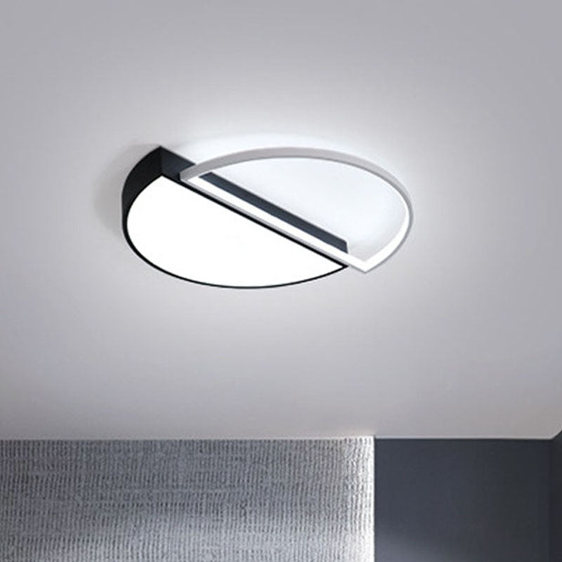 Minimalist Metal LED Flush Mount Lighting in Black for Living Room