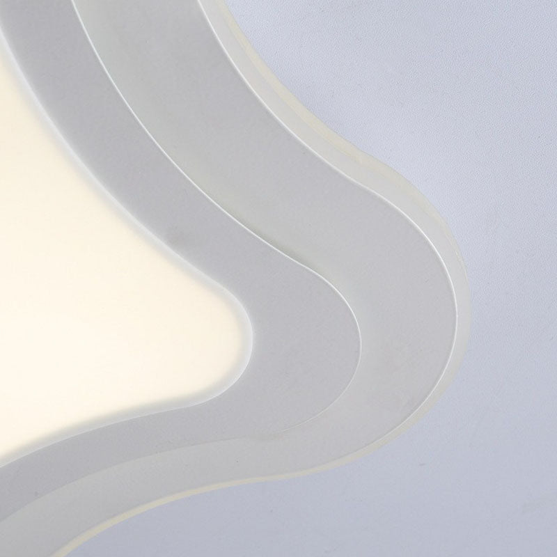 Sleek Star LED Flush Mount Ceiling Light for Bedroom - Simplicity Acrylic Design in White