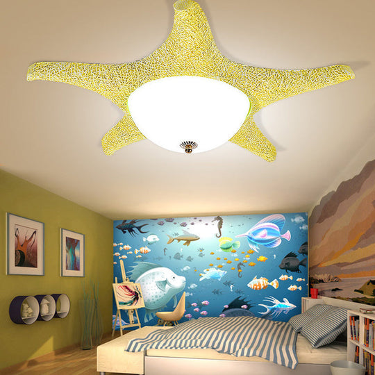 Nordic Stylish Starfish Kid's Flush Mount Ceiling Light Fixture