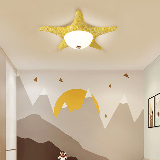 Nordic Stylish Starfish Kid's Flush Mount Ceiling Light Fixture