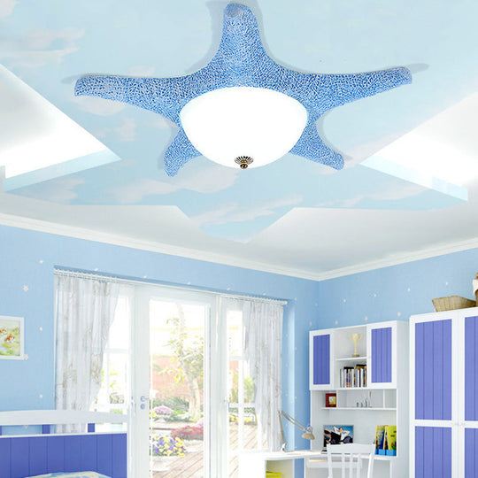 Nordic Stylish Starfish Kid's Flush Mount Ceiling Light Fixture