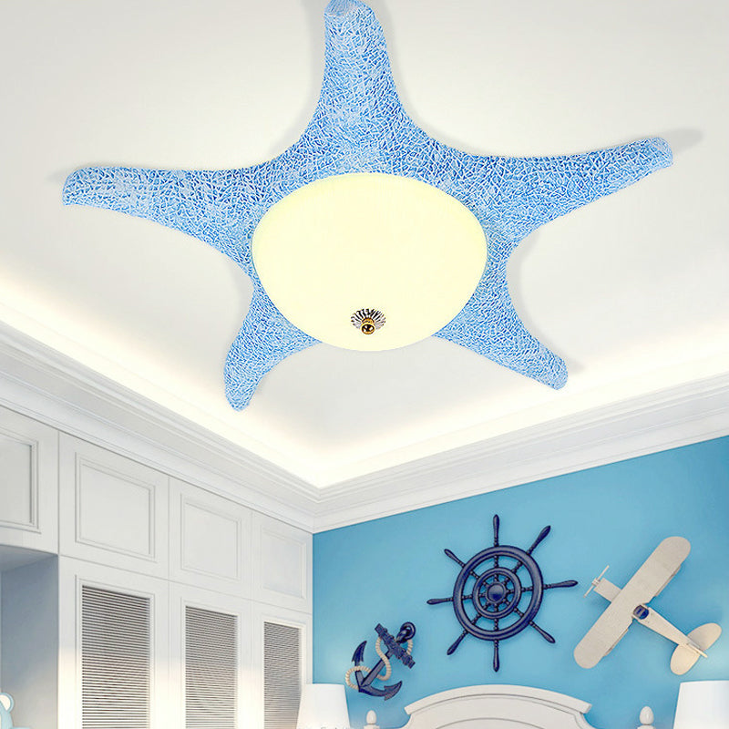 Nordic Stylish Starfish Kid's Flush Mount Ceiling Light Fixture
