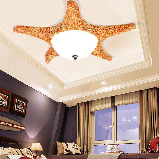 Nordic Stylish Starfish Kid's Flush Mount Ceiling Light Fixture