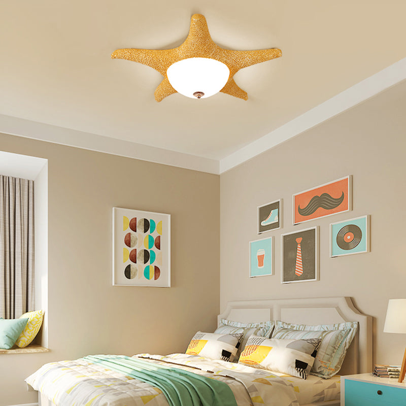 Nordic Stylish Starfish Kid's Flush Mount Ceiling Light Fixture