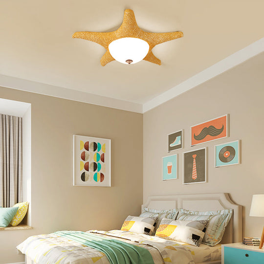 Nordic Stylish Starfish Kid's Flush Mount Ceiling Light Fixture